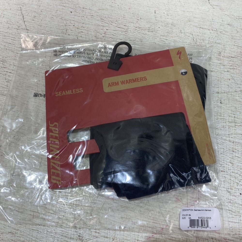 Specialized Seamless Arm Warmers Black, Sz: Med - Lrg, 64322-0203. Made in Italy